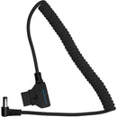 Kondor Blue KB-700-BK Coiled D-Tap To DC 5.5 x 2.5mm Barrel Right-Angle Cable (Raven Black)