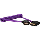 Kondor Blue KB-FHDMI-12RA-P Gerald Undone Coiled Right-Angle High-Speed HDMI Cable (Purple) - 12in To 24in