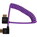 Kondor Blue KB-FHDMI-12RA-P Gerald Undone Coiled Right-Angle High-Speed HDMI Cable (Purple) - 12in To 24in