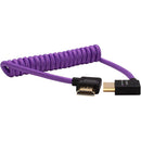 Kondor Blue KB-FHDMI-12RA-P Gerald Undone Coiled Right-Angle High-Speed HDMI Cable (Purple) - 12in To 24in