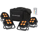 Kit d'éclairage de lavage LED Eliminator MEGA HEX L PAK4 RGBLA+UV (paquet de 4)