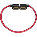Kondor Blue KB-FHDMI-12RA-LA-R Right-Angle To Left-Angle High-Speed HDMI Cable (Cardinal Red) - 12in