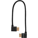 Kondor Blue KB-FHDMI-12RA-LA-BK Right-Angle To Left-Angle High-Speed HDMI Cable (Raven Black) - 12in