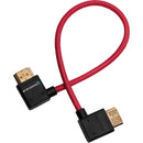 Kondor Blue KB-FHDMI-12RA-LA-R Right-Angle To Left-Angle High-Speed HDMI Cable (Cardinal Red) - 12in
