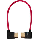 Kondor Blue KB-FHDMI-12RA-LA-R Right-Angle To Left-Angle High-Speed HDMI Cable (Cardinal Red) - 12in