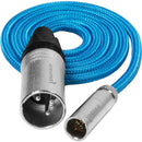 Kondor Blue KB-MINIMXLR3 Mini-XLR Male To XLR Male Audio Cable (Blue) - 3ft