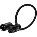 Kondor Blue KB-MXLRF8-BK Straight Low-Profile Right-Angle XLR Cable (Black) - 8in