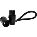 Kondor Blue KB-MXLRF8-BK Straight Low-Profile Right-Angle XLR Cable (Black) - 8in