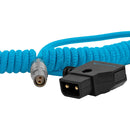 Kondor Blue KB-DTAP-FLEMO2P Coiled D-Tap To Female 2-Pin LEMO-Type Power Cable For RED KOMODO - 14in To 29in