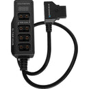 Répartiteur Kondor Blue KB-DTAP-HUB-BK avec prise D mâle vers prise D femelle 4 ports et voltmètre (noir corbeau) - 40,6 cm