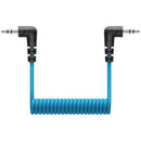 Sennheiser CL 35 Coiled Right-Angle 3.5mm TRS to Right Angle 3.5mm TRS Cable (Non-Locking, Blue)