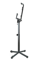 K&M 174-BLACK Folding Accordion Stand With 4-Leg Base (Black)