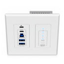 Plaque murale d'extension du récepteur hôte HDBaseT USB 3.2 Gen1 Blustream UEX3H-WP-US