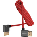 KB-FHDMI-12RA-R Coiled Right-Angle High-Speed HDMI Cable (Cardinal Red) - 12in To 24in