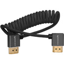 Kondor Blue KB-FHDMI-12RA-BK Coiled Right-Angle High-Speed HDMI Cable (Raven Black) - 12in To 24in