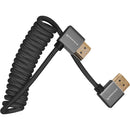 Kondor Blue KB-FHDMI-12RA-BK Coiled Right-Angle High-Speed HDMI Cable (Raven Black) - 12in To 24in