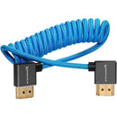 Kondor Blue KB-FHDMI-12RA Coiled Right-Angle High-Speed HDMI Cable (Kondor Blue) - 12in To 24In