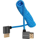 Kondor Blue KB-FHDMI-12RA Coiled Right-Angle High-Speed HDMI Cable (Kondor Blue) - 12in To 24In