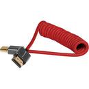 Kondor Blue KB-FHDMI-12-R Coiled High-Speed HDMI 2.0 Braided Cable (Cardinal Red) - 12in To 24in