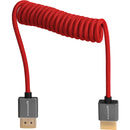 Kondor Blue KB-FHDMI-12-R Coiled High-Speed HDMI 2.0 Braided Cable (Cardinal Red) - 12in To 24in