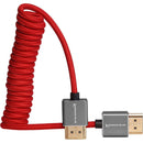 Kondor Blue KB-FHDMI-12-R Coiled High-Speed HDMI 2.0 Braided Cable (Cardinal Red) - 12in To 24in