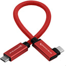 Kondor Blue KB-USBC-RA-R Straight To Right-Angle USB-C 3.1 Gen 2 Cable - 8.5in (Cardinal Red)