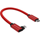 Kondor Blue KB-USBC-RA-R Straight To Right-Angle USB-C 3.1 Gen 2 Cable - 8.5in (Cardinal Red)