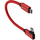 Kondor Blue KB-USBC-RA-R Straight To Right-Angle USB-C 3.1 Gen 2 Cable - 8.5in (Cardinal Red)