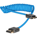 Kondor Blue KB-MN-FHDMI-12 Coiled Mini-HDMI To HDMI Cable (Blue) - 12in To 24in