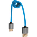 Kondor Blue KB-MN-FHDMI-12 Coiled Mini-HDMI To HDMI Cable (Blue) - 12in To 24in