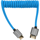 Kondor Blue KB-MN-FHDMI-12 Coiled Mini-HDMI To HDMI Cable (Blue) - 12in To 24in