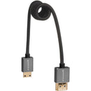 Kondor Blue KB-MN-FHDMI-12-BK Coiled Mini-HDMI to HDMI Cable (Black) - 12in To 24in