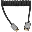 Kondor Blue KB-MN-FHDMI-12-BK Coiled Mini-HDMI to HDMI Cable (Black) - 12in To 24in