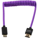 Kondor Blue KB-MN-FHDMI-12-P Gerald Undone Braided Coiled High-Speed Mini-HDMI To HDMI Cable (Limited Purple Edition) - 12in To 24in