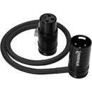 Kondor Blue KB-MXLRF16-BK Straight Low-Profile Right-Angle XLR Cable (Black) - 16in