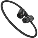 Kondor Blue KB-MXLRF16-BK Straight Low-Profile Right-Angle XLR Cable (Black) - 16in