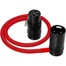 Kondor Blue KB-MXLRF16-R Straight Low-Profile Right-Angle XLR Cable (Red) - 16in
