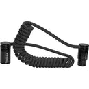 Kondor Blue KB-MXLRF-C-BK Coiled Low-Profile Right-Angle XLR Cable (Black) - 12in To 24in