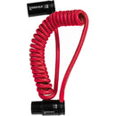 Câble XLR coudé à profil bas enroulé Kondor Blue KB-MXLRF-CR (rouge) - 30,5 cm à 61 cm