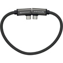 Câble USB-C tressé double coudé à angle droit Kondor Blue KB-USBC31-RA-12-BK pour transfert de données et alimentation 8K (noir corbeau) - 30,5 cm