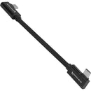 Câble tressé USB-C double coudé Kondor Blue KB-USBC-DRA-6-BK - 15 cm (noir corbeau)