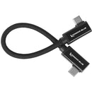 KB-USBC-DRA-8-BK Dual Right-Angle USB-C Braided Cable - 8in (Raven Black)