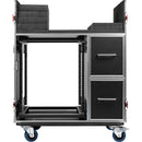 Gator GTOUR-MIXER-12U-2D2T Mixer Flight Case With 2 Drawers & 2 Side Tables