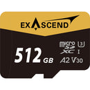 Carte mémoire microSDXC Exascend EX512GUSDU1-AD 512 Go Catalyst UHS-I avec adaptateur SD