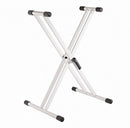 K&M 18993 Support de clavier pliable à double embase de style X (blanc)