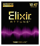 Cordes de guitare acoustique Elixir ATTUNE en bronze phosphoreux - 10-47