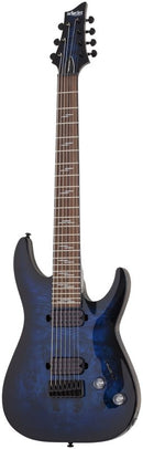 Schecter OMEN ELITE-7 7-String Electric Guitar (See Thru Blue Burst)