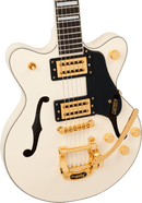 Guitare électrique semi-hollow Gretsch Guitars G2655TG STREAMLINER CENTER BLOCK JR Édition Limitée (Blanc Vintage)