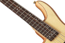 Schecter STILETTO CUSTOM-4 Left-Handed Electric Bass Guitar (Natural Satin)