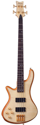 Schecter STILETTO CUSTOM-4 Left-Handed Electric Bass Guitar (Natural Satin)